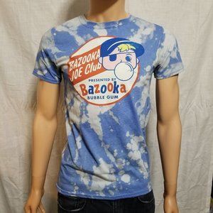 Altered Dyed Bazooka Bubble Gum Printed Short Sleeve Shirt Men's Size Small